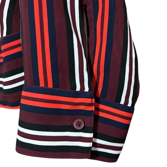 Express Red Stripe Twist Blouse - Picture 3 of 8